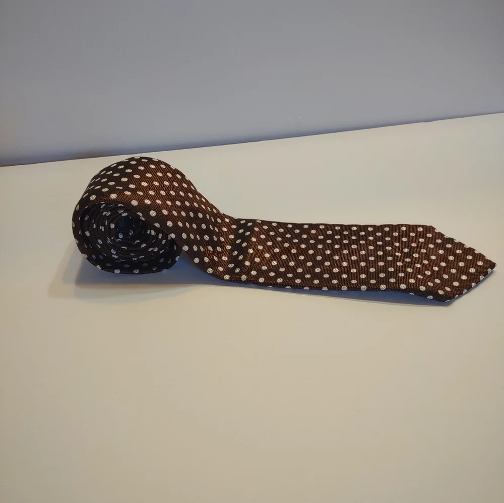 Sean John Brown Polka Dot As Silk Tie